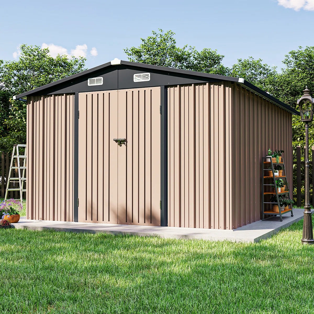 10 Ft. W X 12 Ft. D Outdoor Metal Storage Shed