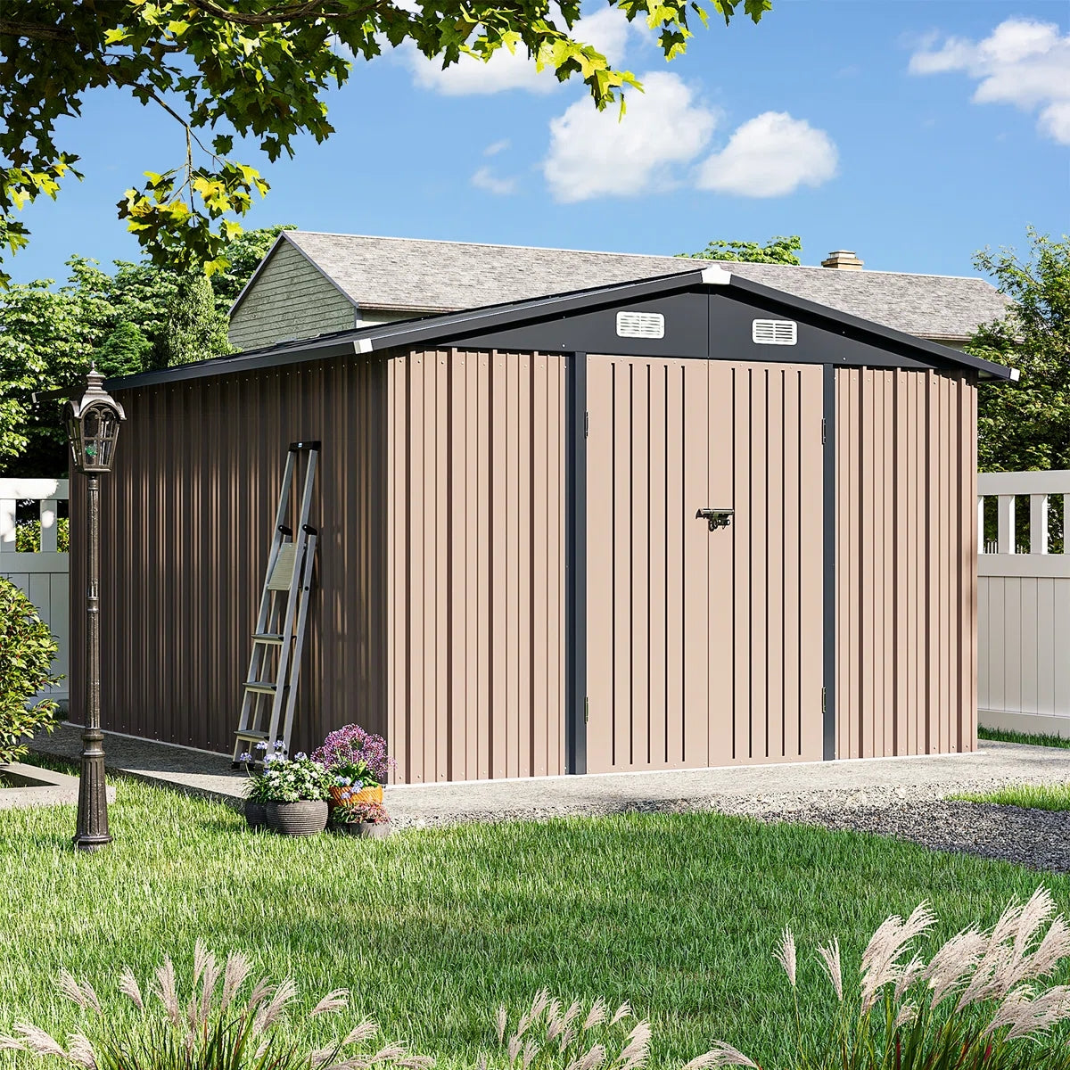 10 Ft. W X 12 Ft. D Outdoor Metal Storage Shed