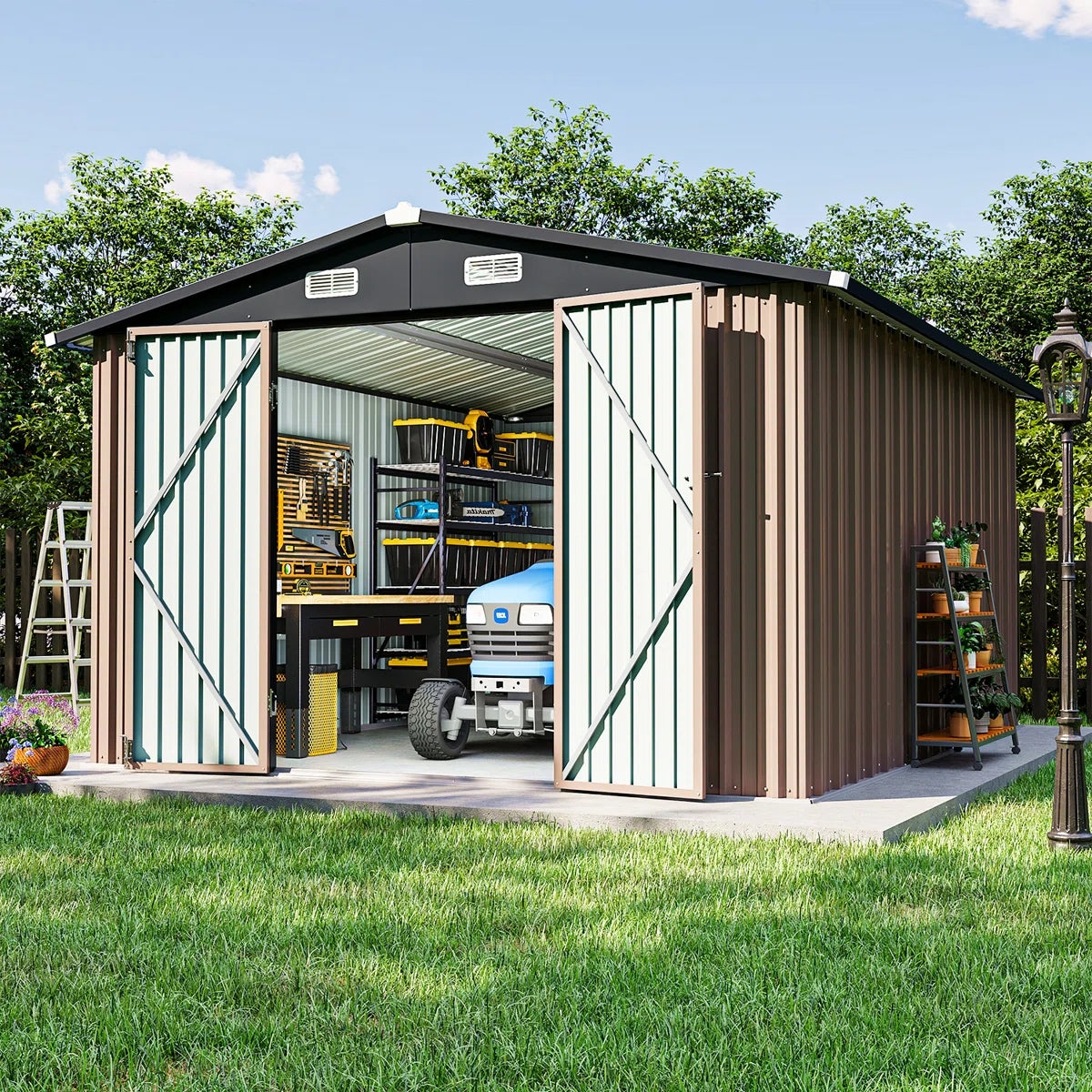 10 Ft. W X 12 Ft. D Outdoor Metal Storage Shed