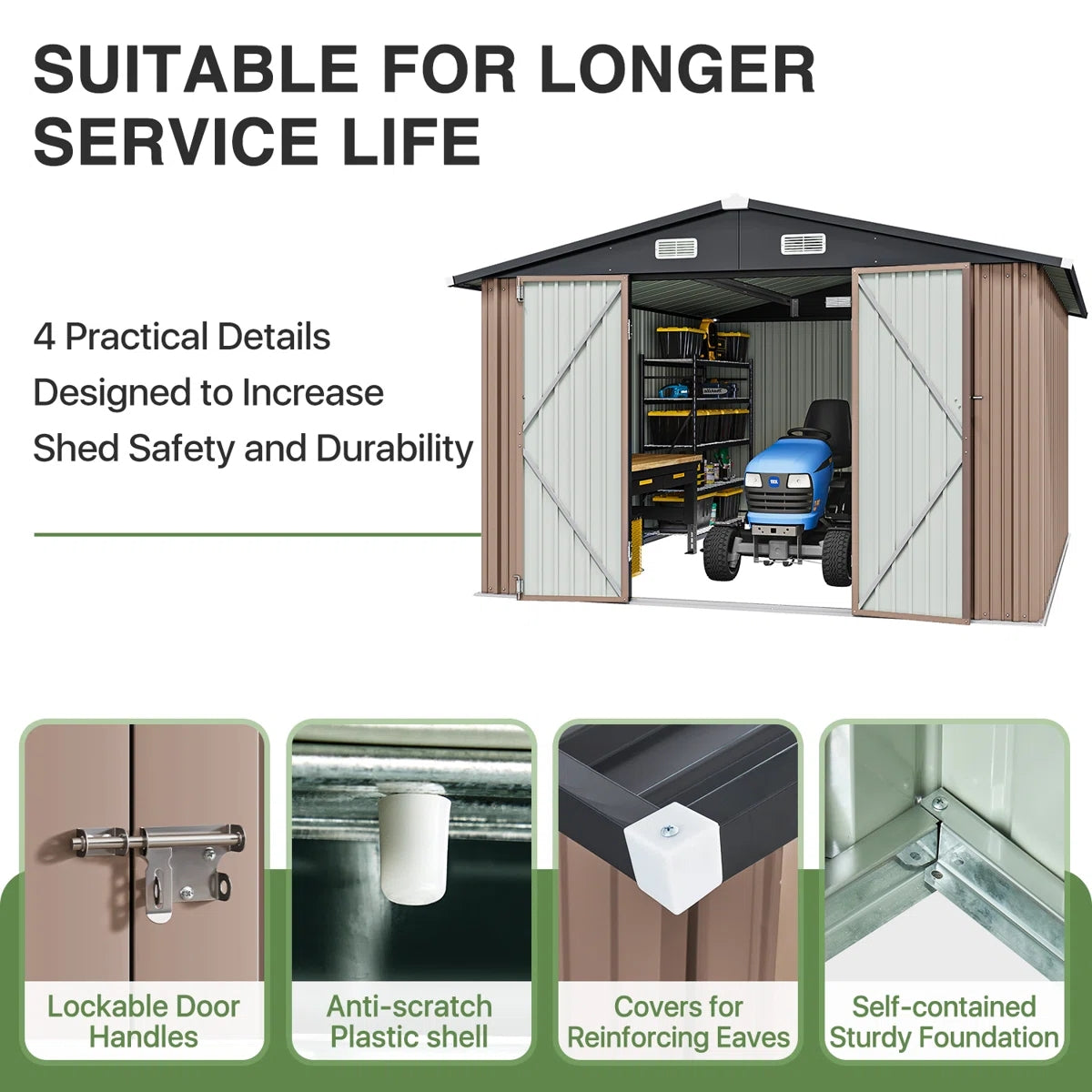 10 Ft. W X 12 Ft. D Outdoor Metal Storage Shed