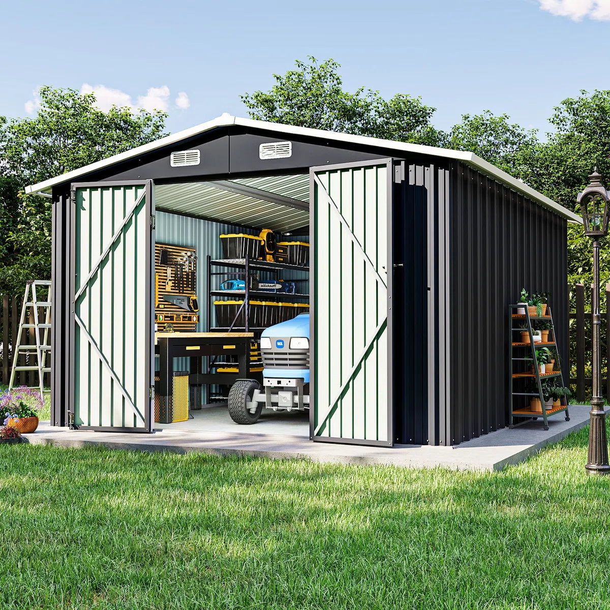 10 Ft. W X 12 Ft. D Outdoor Metal Storage Shed