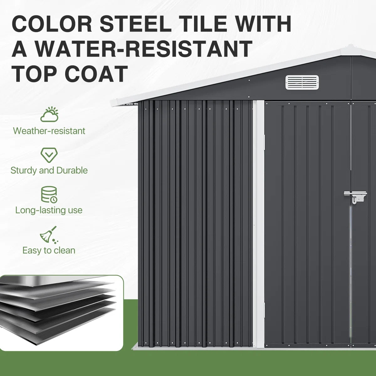 10 Ft. W X 12 Ft. D Outdoor Metal Storage Shed