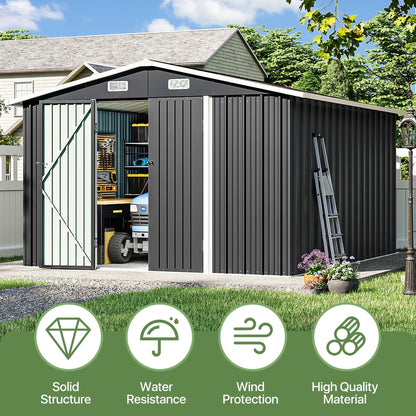 10 Ft. W X 12 Ft. D Outdoor Metal Storage Shed