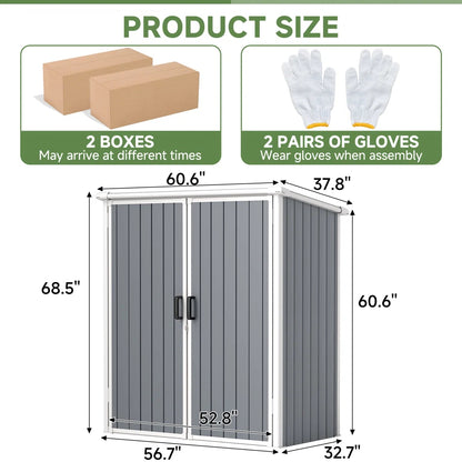 5 Ft. W X 3 Ft. D Horizontal Storage Shed
