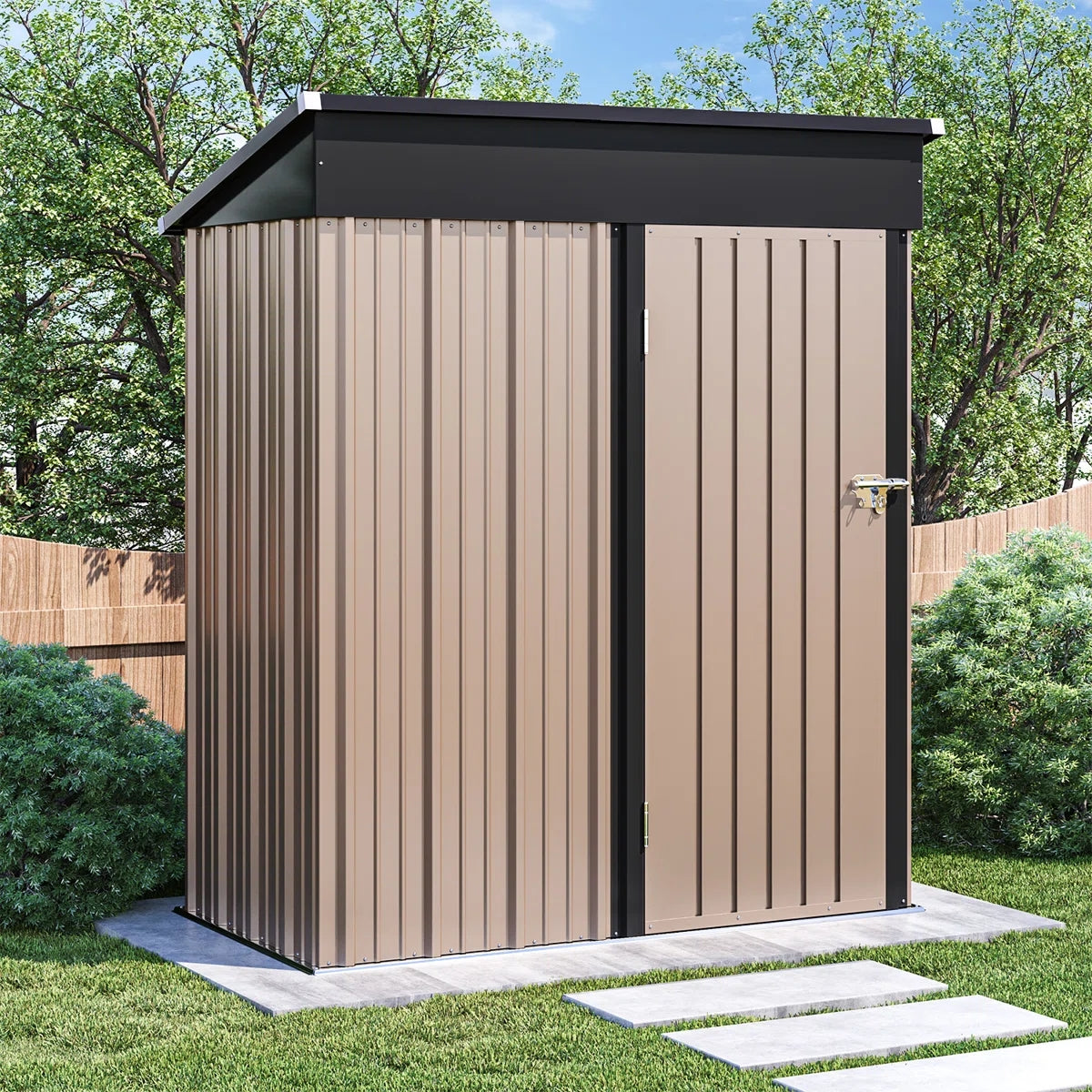 5.0 ft. W x 2.5 ft. D Galvanized Steel Lean-to Storage Shed