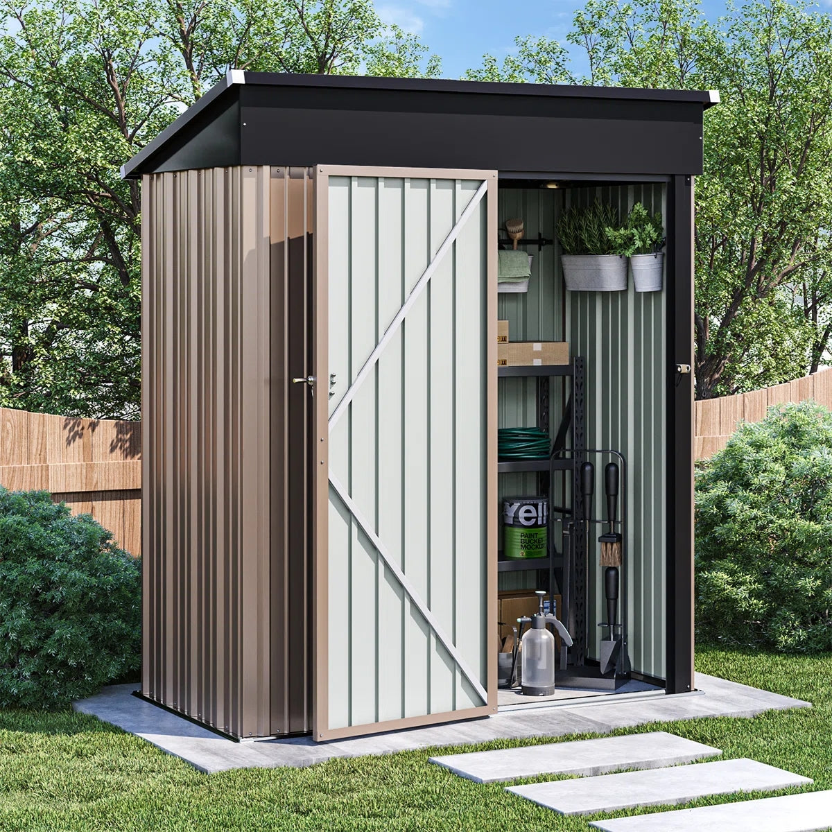 5.0 ft. W x 2.5 ft. D Galvanized Steel Lean-to Storage Shed