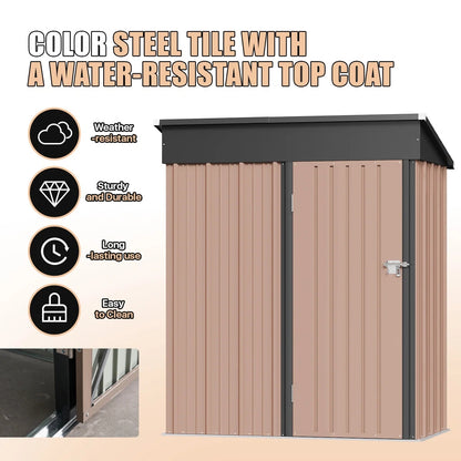 4.5 Ft. W X 2.5 Ft. D Metal Lean-to Storage Shed With Metal Base Frame Kit