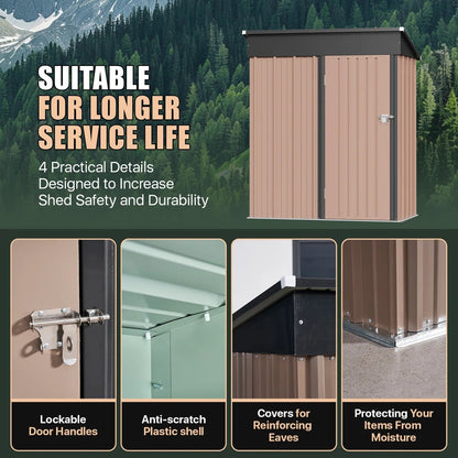 4.5 Ft. W X 2.5 Ft. D Metal Lean-to Storage Shed With Metal Base Frame Kit