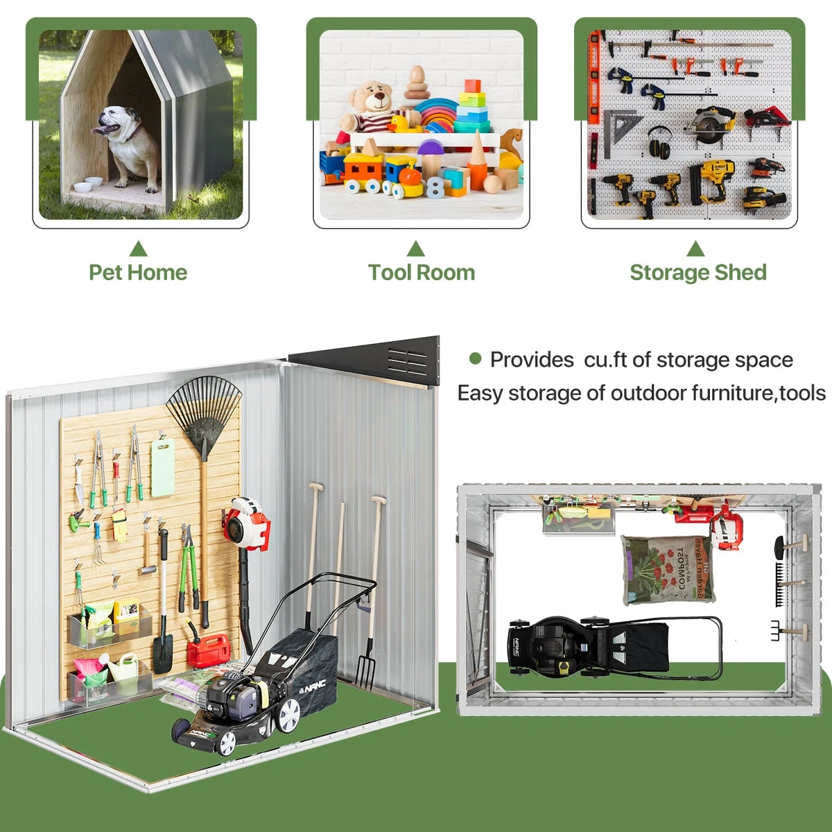 6' X 4' Metal Lean To Storage Shed