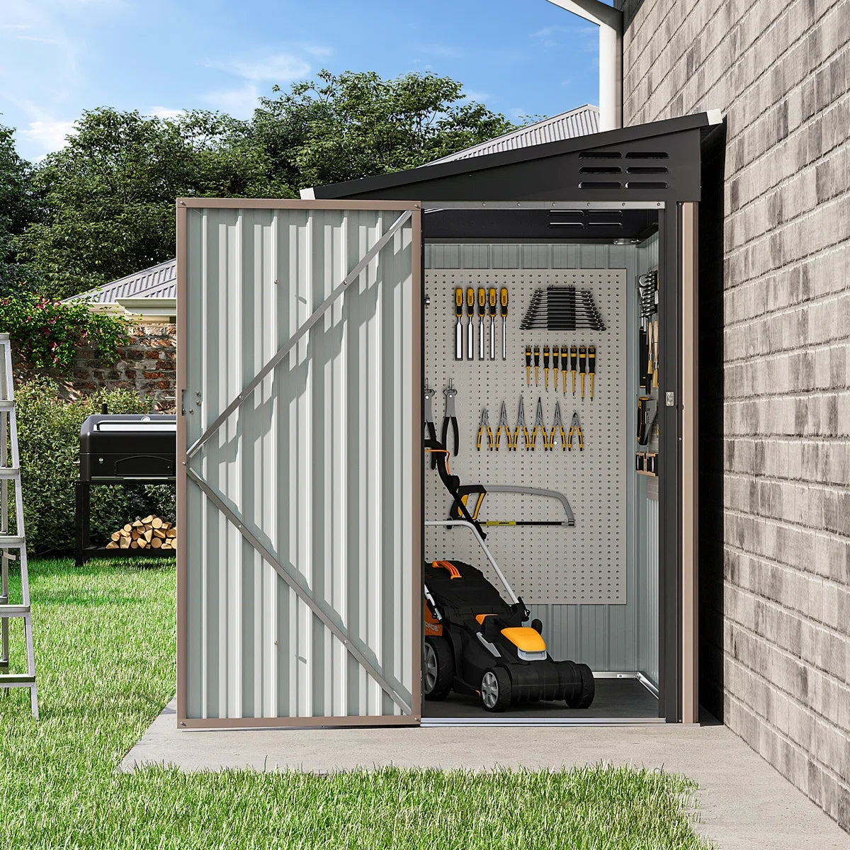 6' X 4' Metal Lean To Storage Shed
