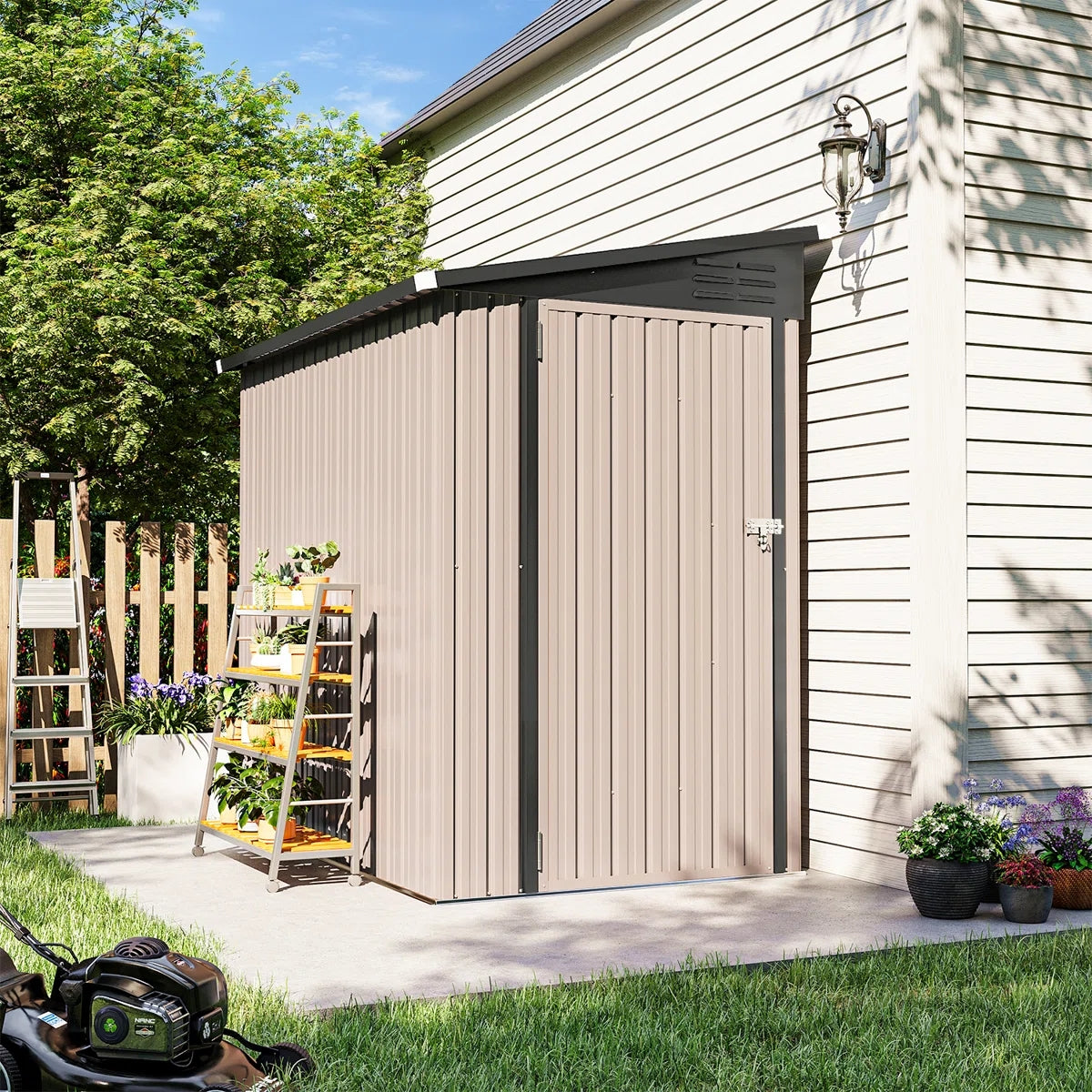 6' X 4' Metal Lean To Storage Shed
