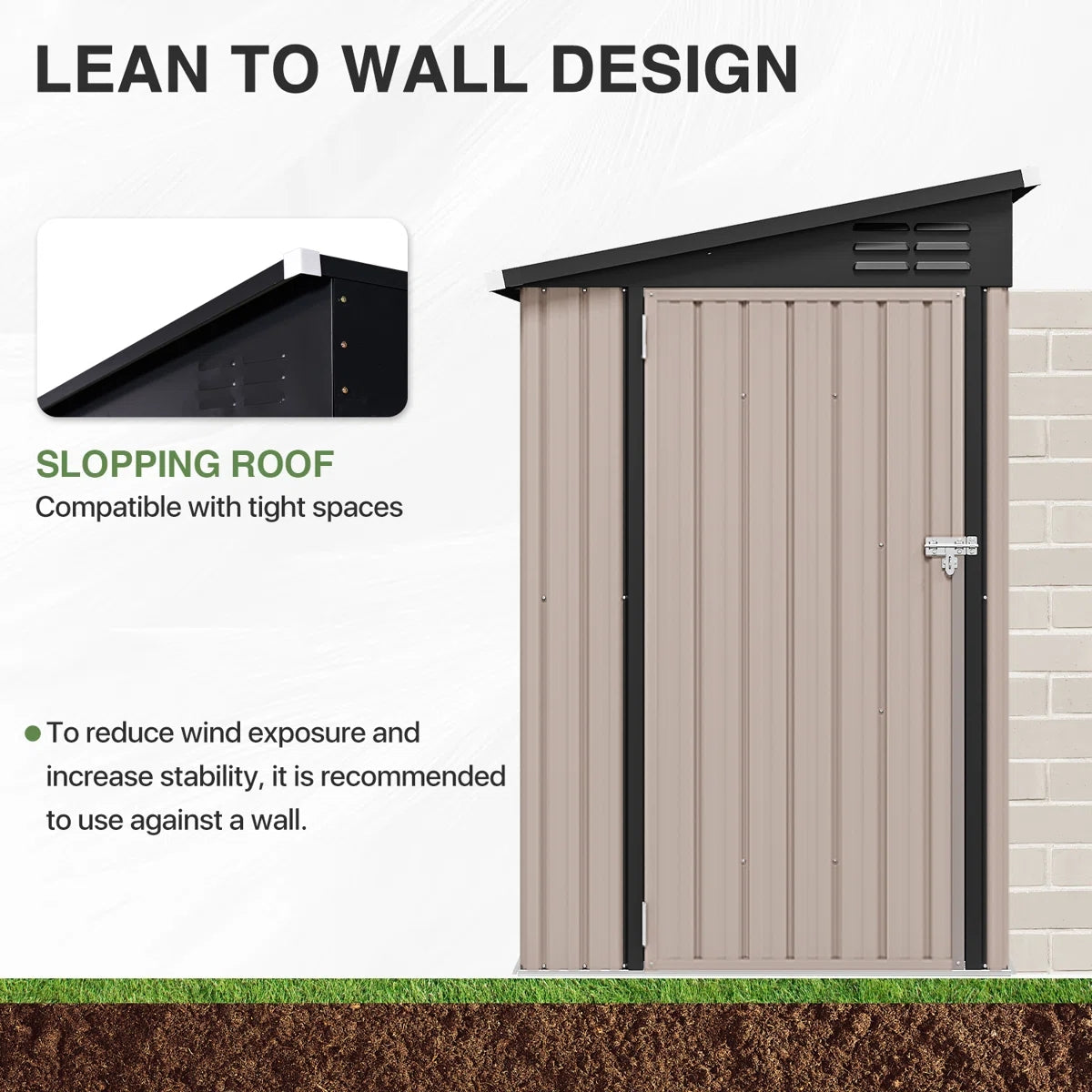 6' X 4' Metal Lean To Storage Shed