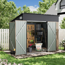 Metal Lean-to Storage Shed with Three Doors