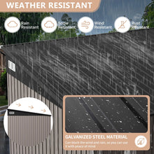 Metal Lean-to Storage Shed with Three Doors