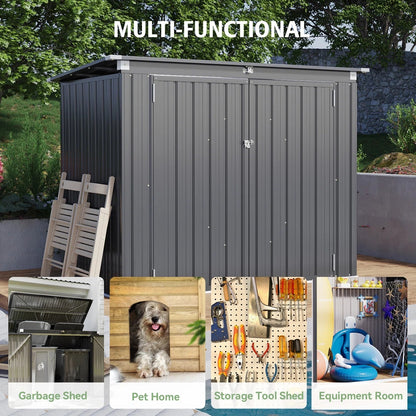 5.7 Ft. W X 3 Ft. D Galvanized Steel Horizontal Garage Shed