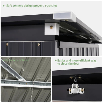 5.7 Ft. W X 3 Ft. D Galvanized Steel Horizontal Garage Shed