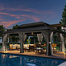 20 Ft. W X 12 Ft. D Gray With Water Guide Roof, 4.7inch Aluminum Post Patio Square Column Gazebo