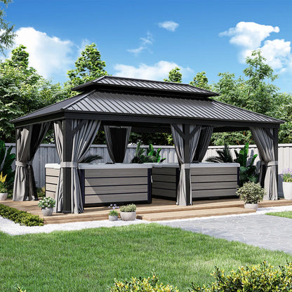 20 Ft. W X 12 Ft. D Metal Easy Install Patio Gazebo