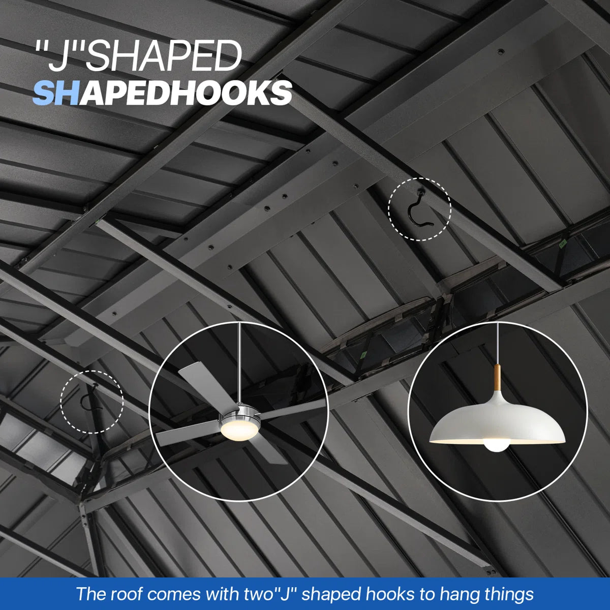 20 Ft. W X 12 Ft. D Metal Easy Install Patio Gazebo