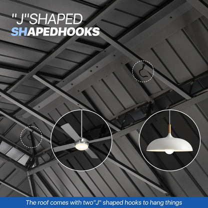 20 Ft. W X 12 Ft. D Metal Easy Install Patio Gazebo