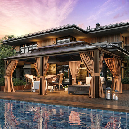 20 Ft. W x 12 Ft. D Metal Patio Gazebo