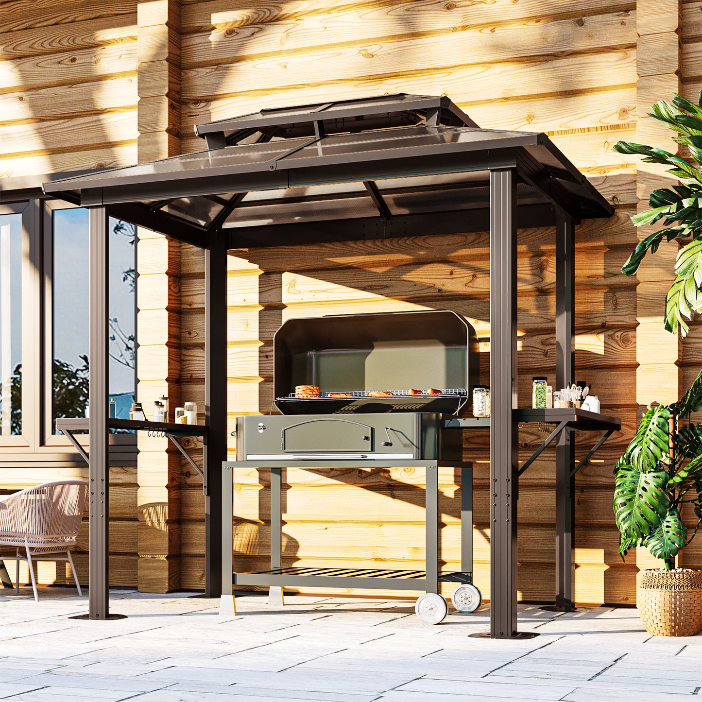 8 Ft. W X 5 Ft. D Aluminum Patio Grill Gazebo