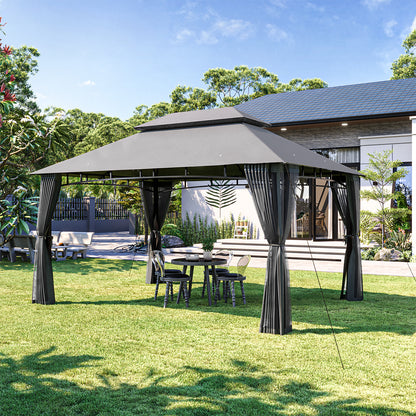 13 Ft. W X 10 Ft. D Steel Patio Gazebo The Soft Roof Gazebos