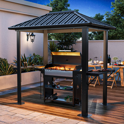 8 Ft. W X 5 Ft. D Metal Patio Gazebo For Bbq