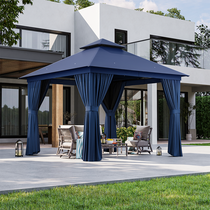 10 Ft. W X 10 Ft. D Steel Patio Gazebo The Soft Roof Gazebos