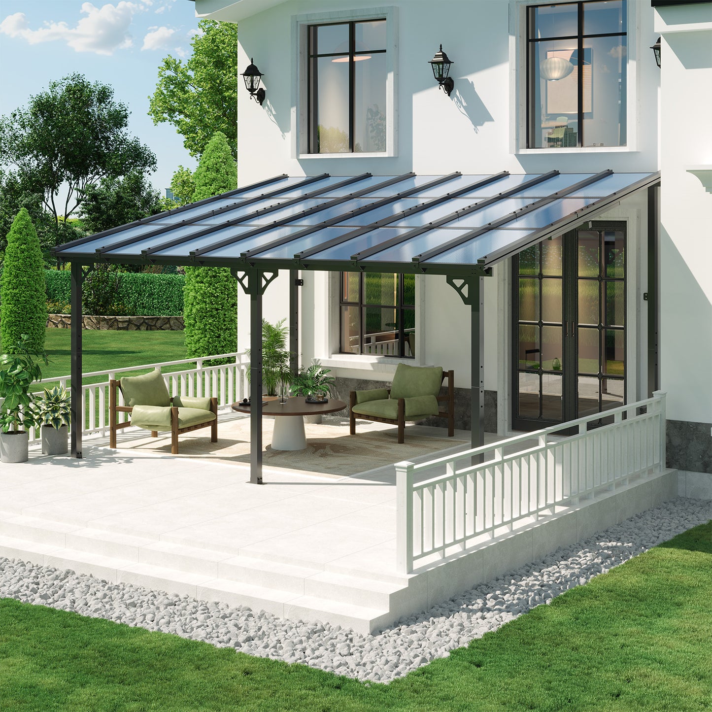 16 Ft. W X 12 Ft. D metal Pergola With Canopy