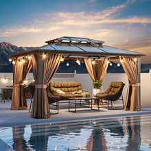 14 Ft X 10 Ft Aluminum Patio Hardtop Gazebo