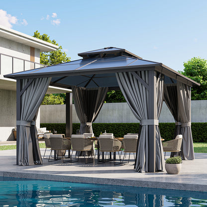 12 Ft. W X 12 Ft. D Aluminum Patio Hardtop Gazebo