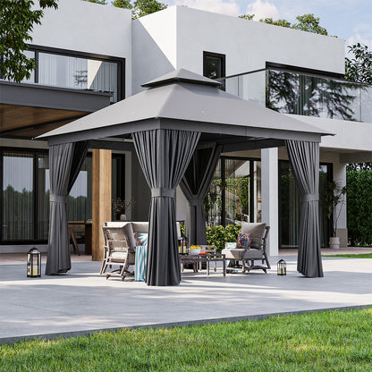 10 Ft. W X 10 Ft. D Steel Patio Gazebo The Soft Roof Gazebos