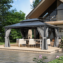 16 Ft. W X 12 Ft. D Metal Patio Gazebo With String Lights