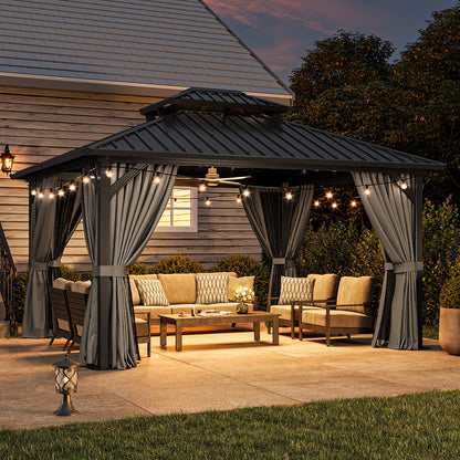 14 Ft. W x 12 Ft. D Metal Patio Gazebo