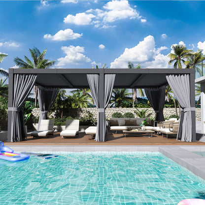 12 Ft. W x 10 Ft. D Metal Pergola with Canopy