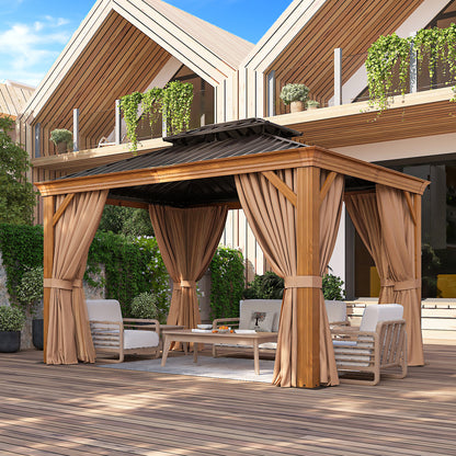 20 Ft. W x 12 Ft. D Aluminum Roof with Galvanized Steel Patio Gazebo