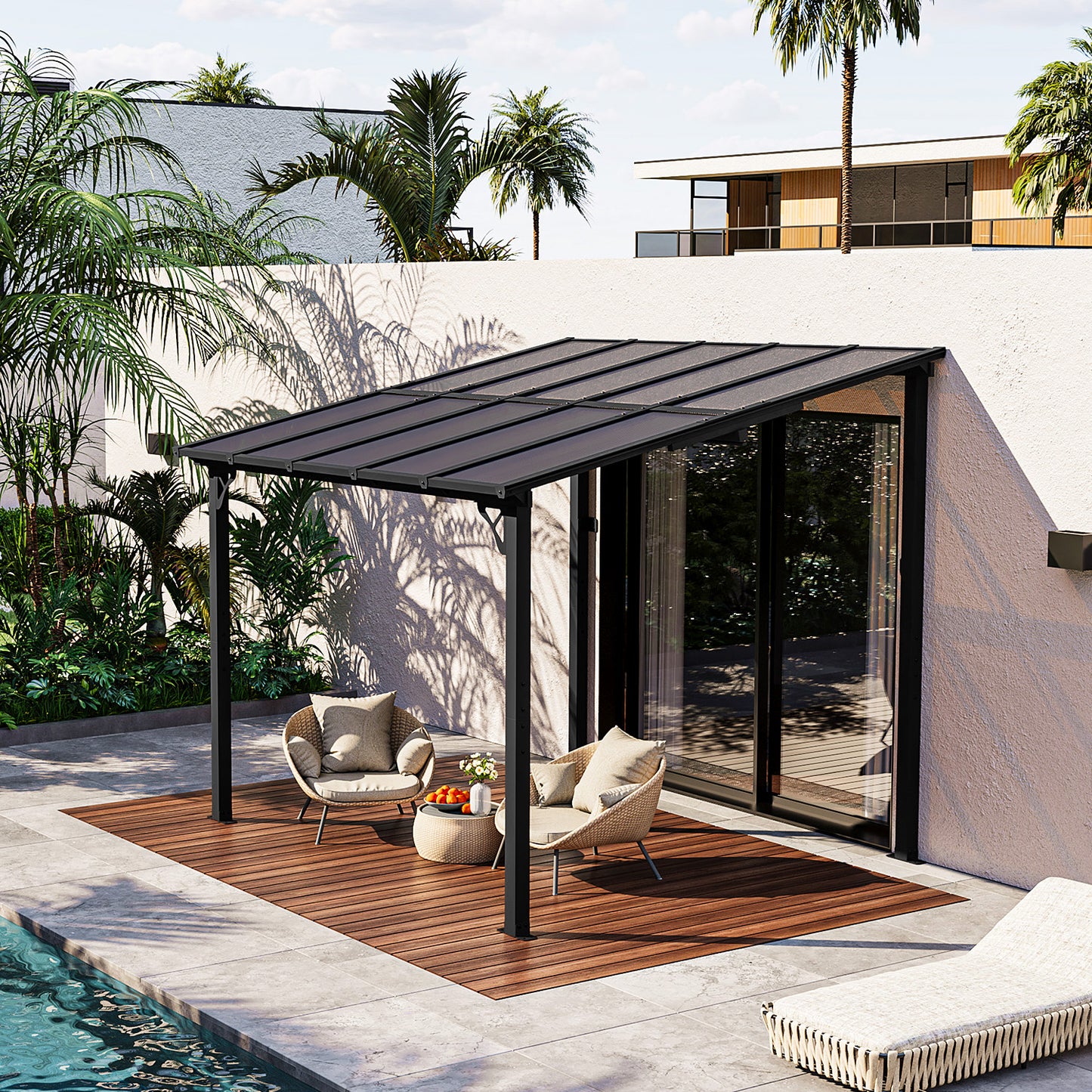 10 Ft. W x 8 Ft. D Aluminum Pergola with Canopy