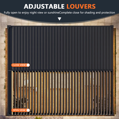 14 Ft. W x 12 Ft. D Outdoor Louvered Aluminum Pergola