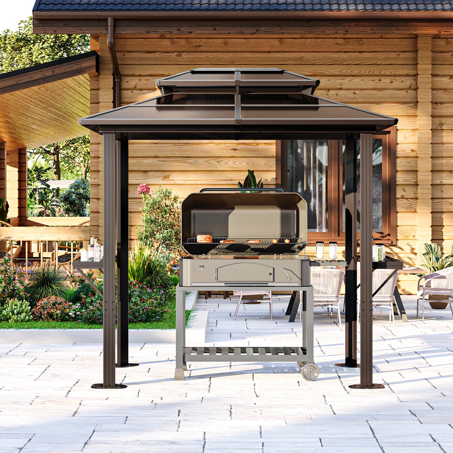8 Ft. W X 5 Ft. D Aluminum Patio Grill Gazebo