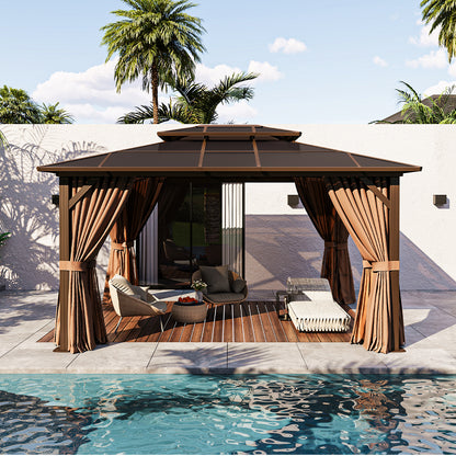 14 Ft. W X 12 Ft. D Aluminum Patio Hardtop Gazebo