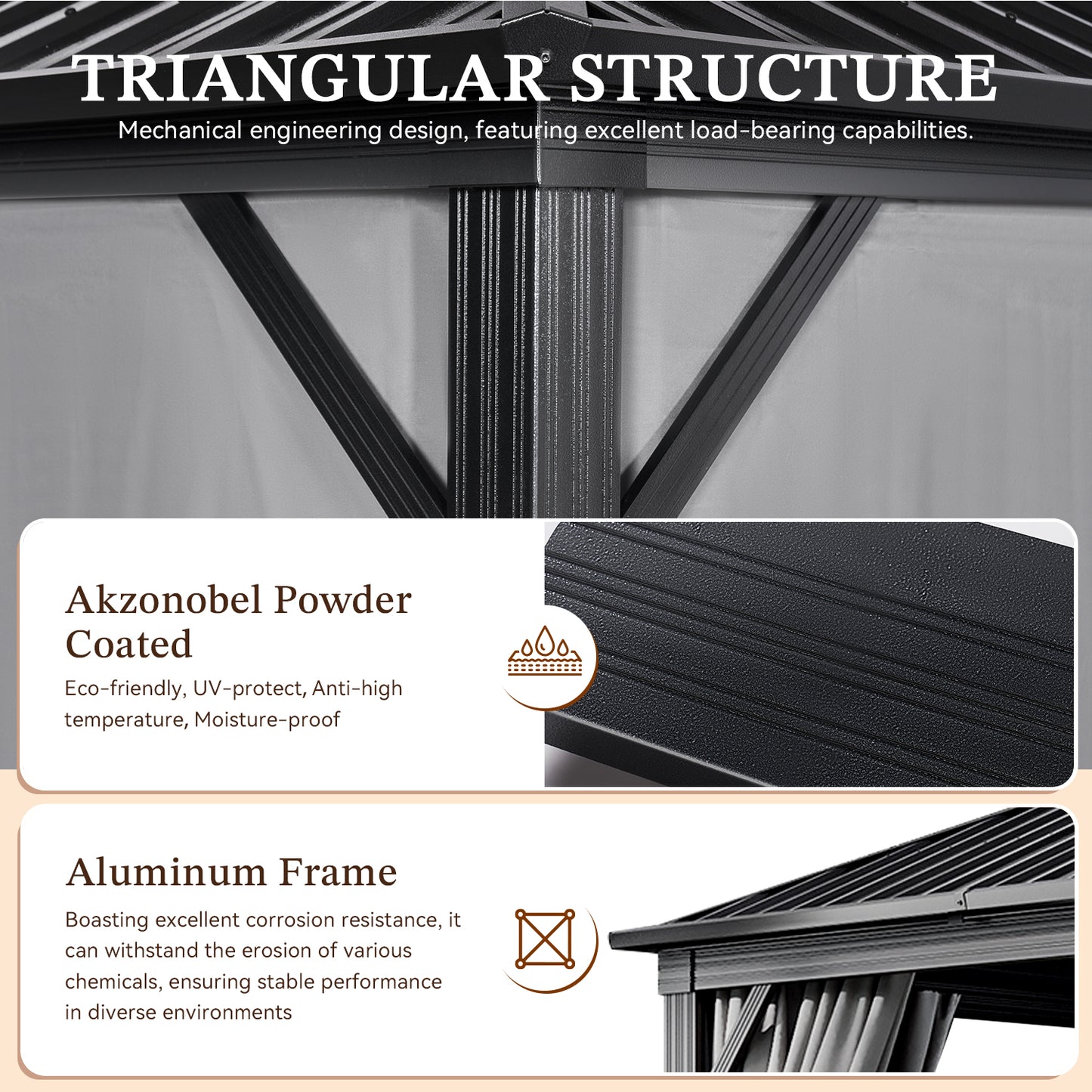 16 Ft. W X 12 Ft. D Metal Patio Gazebo