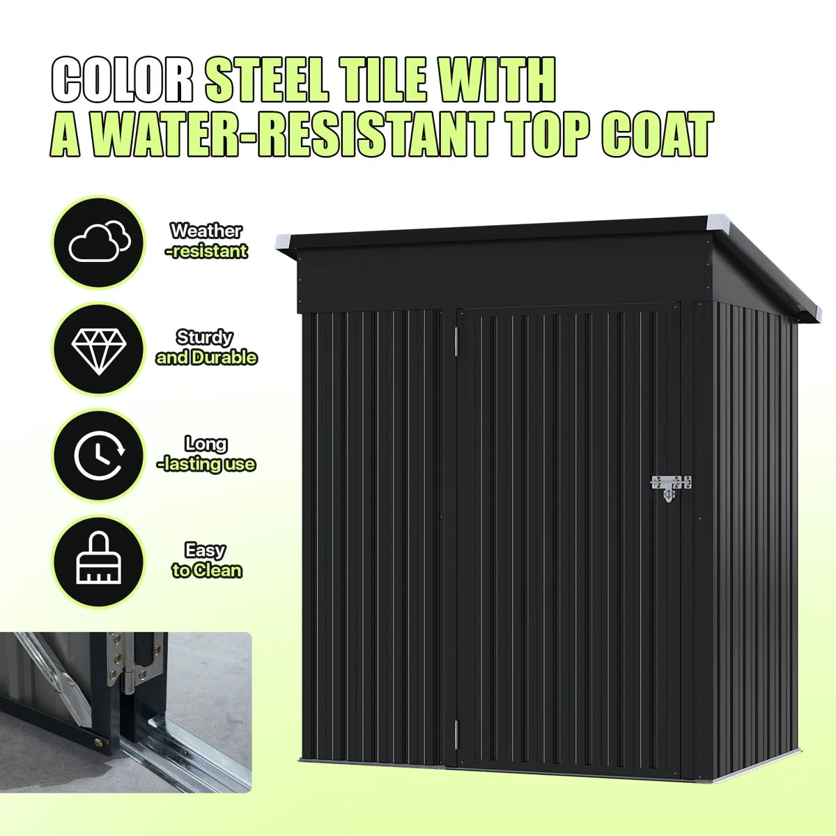 4.5 Ft. W X 2.5 Ft. D Metal Lean-to Storage Shed