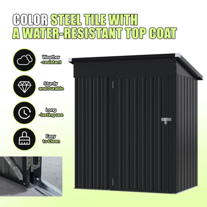 4.5 Ft. W X 2.5 Ft. D Metal Lean-to Storage Shed