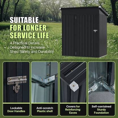 4.5 Ft. W X 2.5 Ft. D Metal Lean-to Storage Shed
