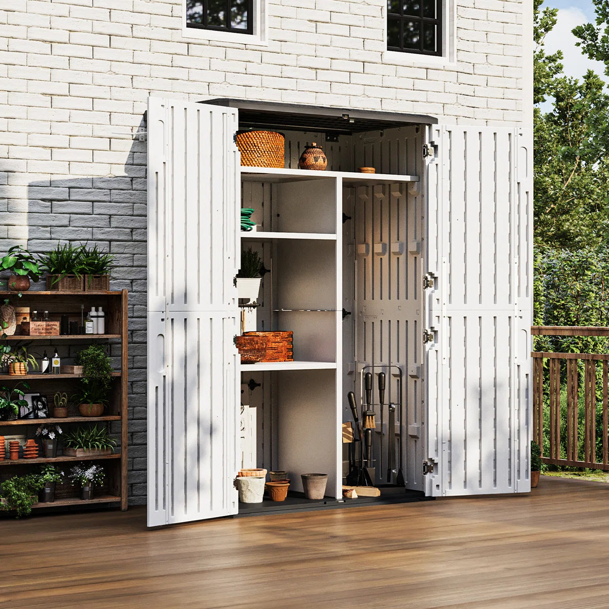 4.5 Ft. W X 2.5 Ft. D Resin Storage Shed with Shelves