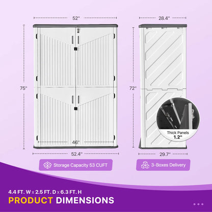 4.5 Ft. W X 2.5 Ft. D Resin Storage Shed with Shelves