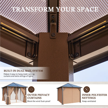 10 Ft. W x 10 Ft. D Aluminum Patio Gazebo