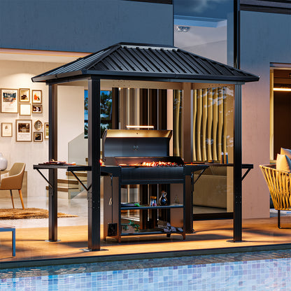 8 Ft. W X 5 Ft. D Metal Patio Gazebo For Bbq