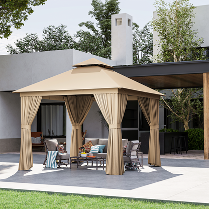 10 Ft. W X 10 Ft. D Steel Patio Gazebo The Soft Roof Gazebos